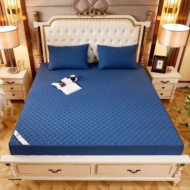 Original Single Size Denim Blue Stitch All Inclusive Mattress Protector by FNH