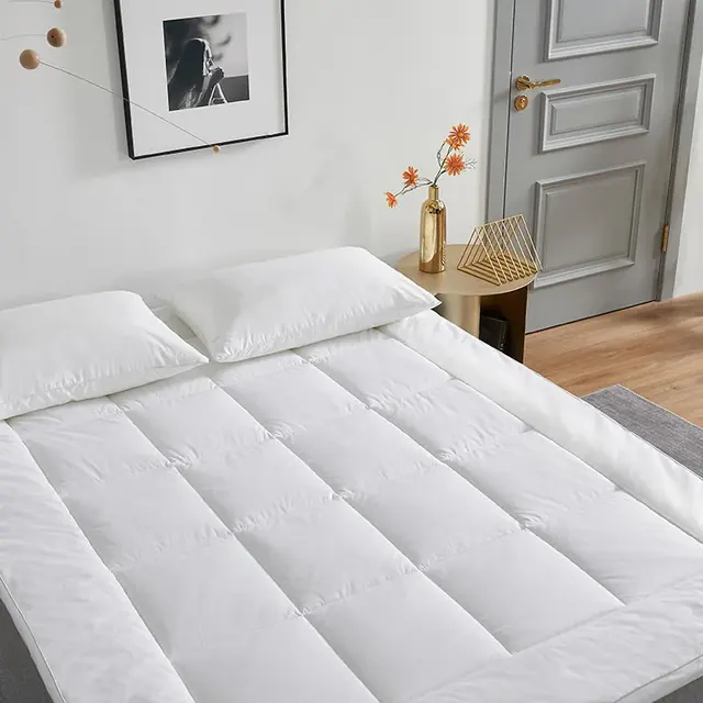 White Wedge Wave Quilted White Luxury Microfiber Bed Mattress Topper by FNH
