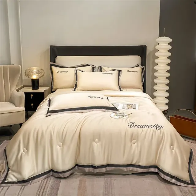 Kosmos Hotel Luxury Comfortable King Siz 1800 & Pillowcases Linen Bedding Set by FNH