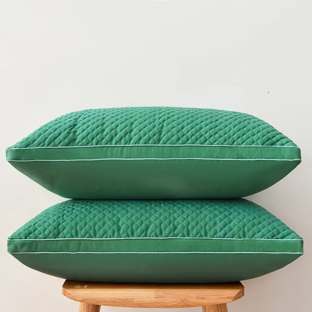 Green Twin Moon Luxury Brushed Textile Super King Size Gusset Pillow by FNH