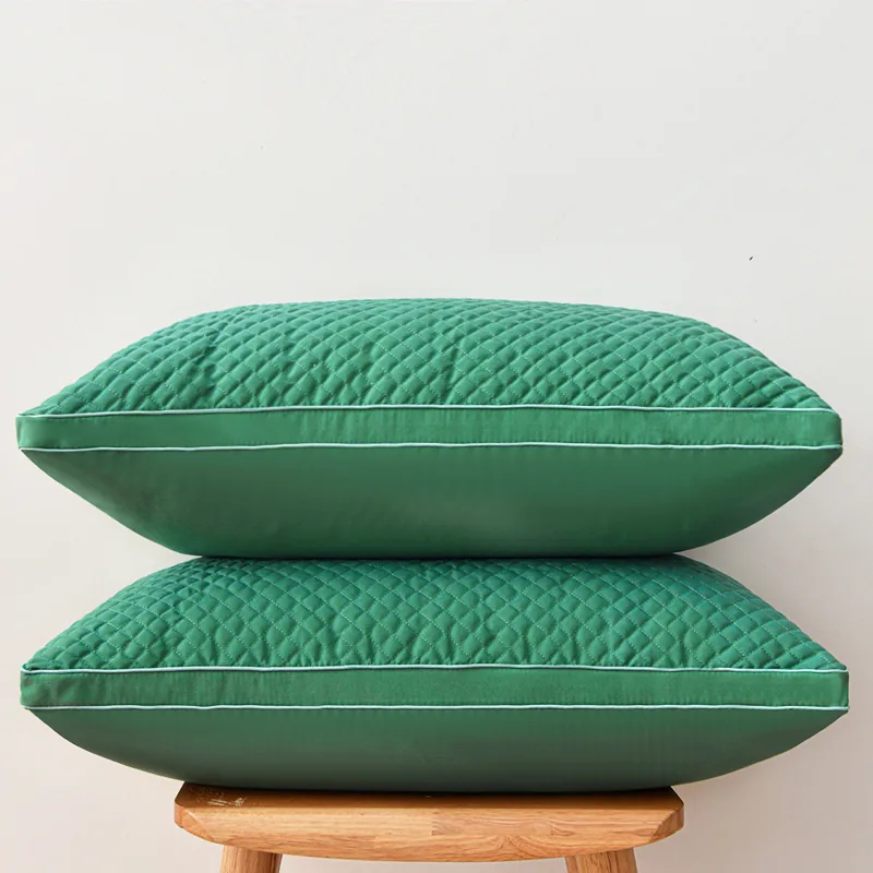 Green Twin Moon Luxury Brushed Textile Super King Size Gusset Pillow by FNH