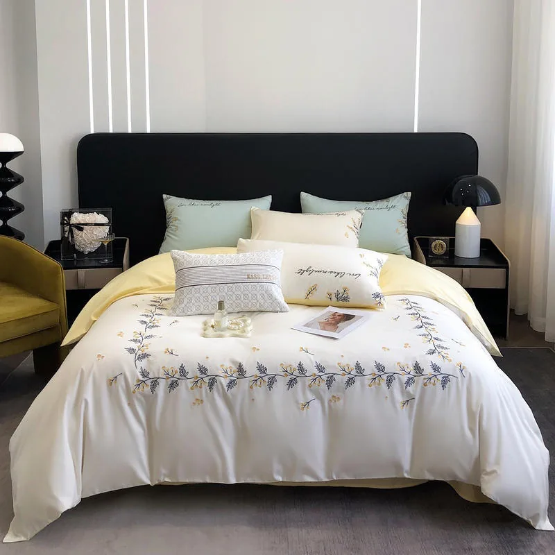 Hotel Linen White Stipe 100% Cotton Winter Bed Sheet by FNH