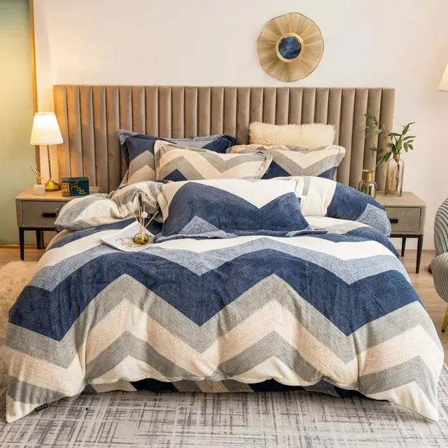 180G Milk Fiber 5Pcs Simple Quilt Bedding Set by FNH