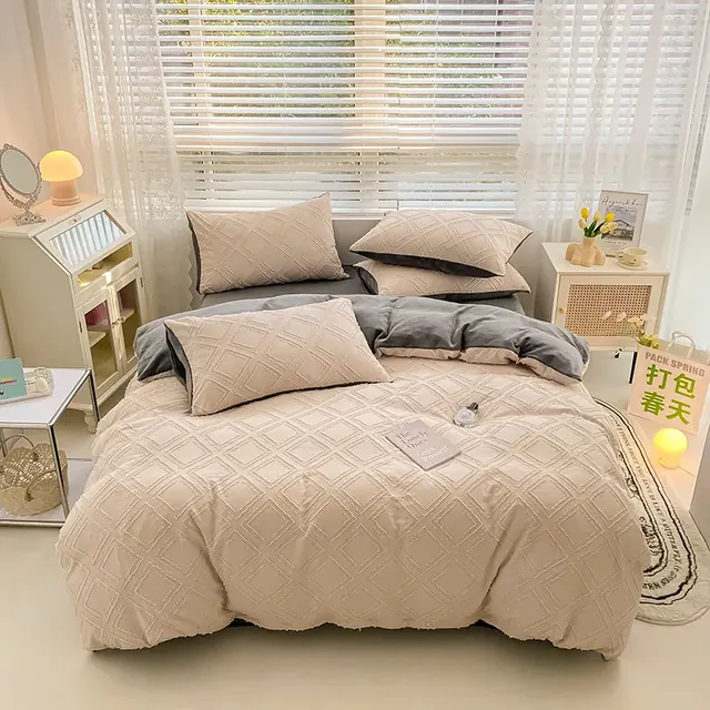Tufted Carved Pile Custom Duvet Cover by FNH
