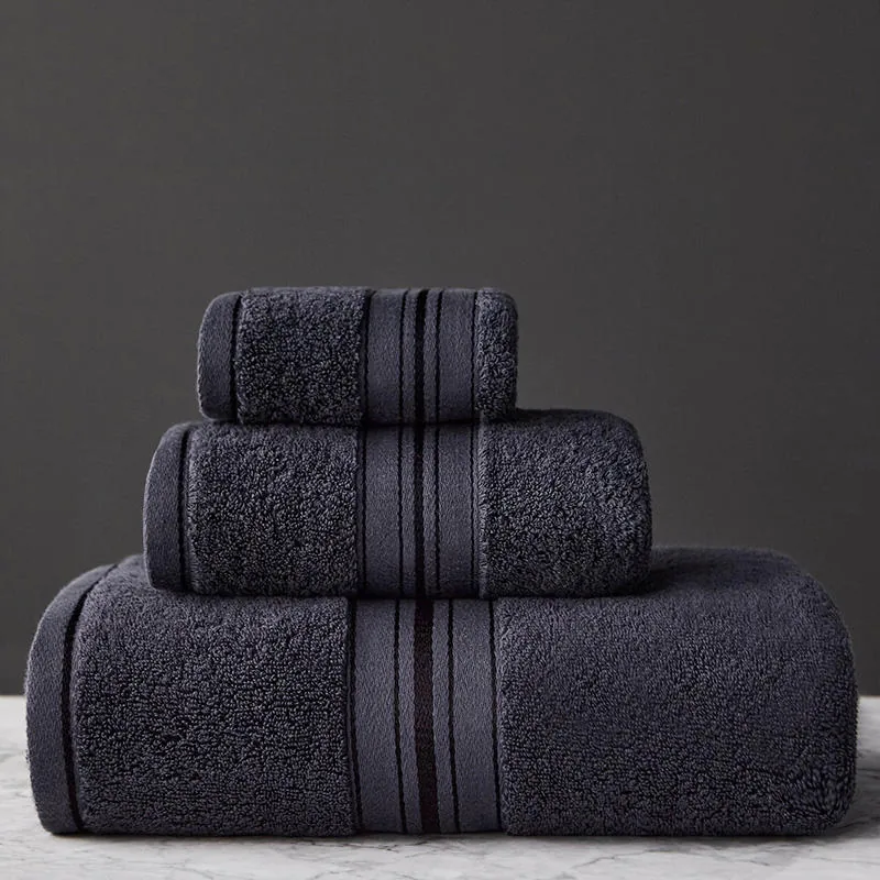 Modern Style Dark Gray 100% Cotton For Hospitality Towel Bath Linen by FNH