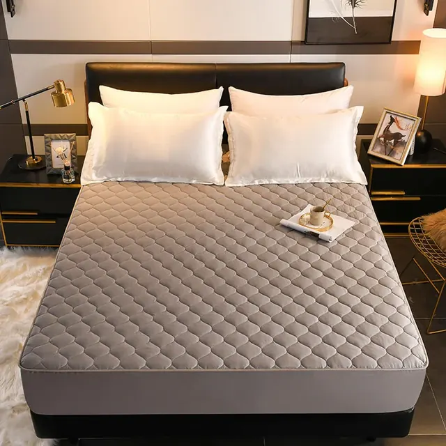 New Arrival Dark Gray Standard Size Stitch Fitted Mattress Protector by FNH